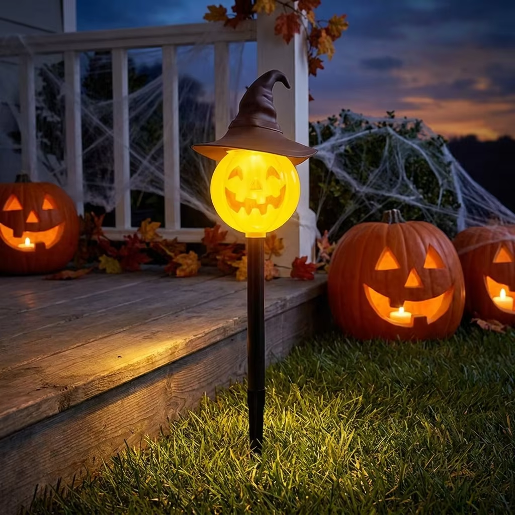 patented solar pumpkin light garden illumination-0