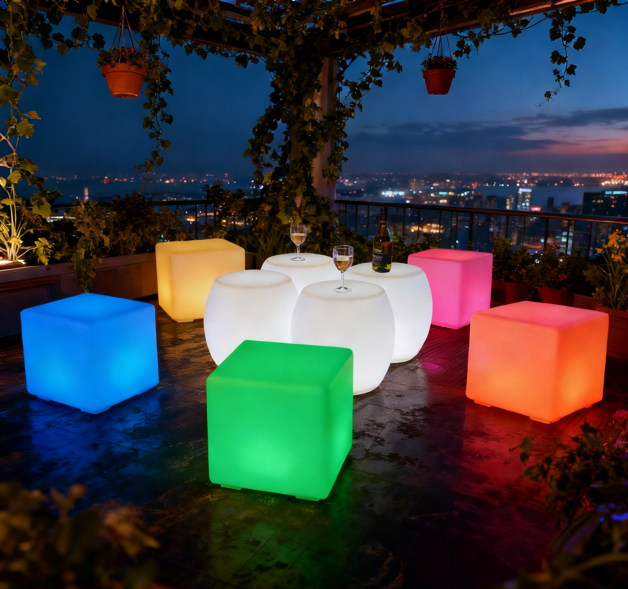 Rechargeable LED Cube for Outdoor Hospitality Events
