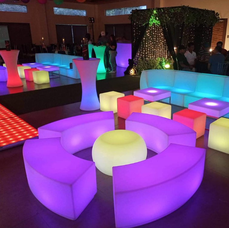 Creating immersive nightlife experiences with dynamic LED furniture and ambient lighting solutions.
