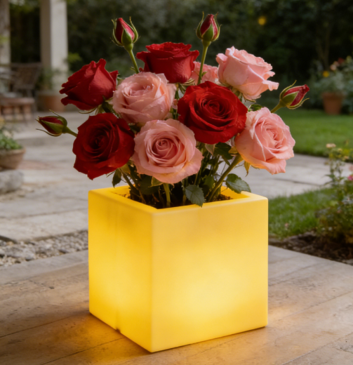 LED waterproof remote control cube groove flowerpot