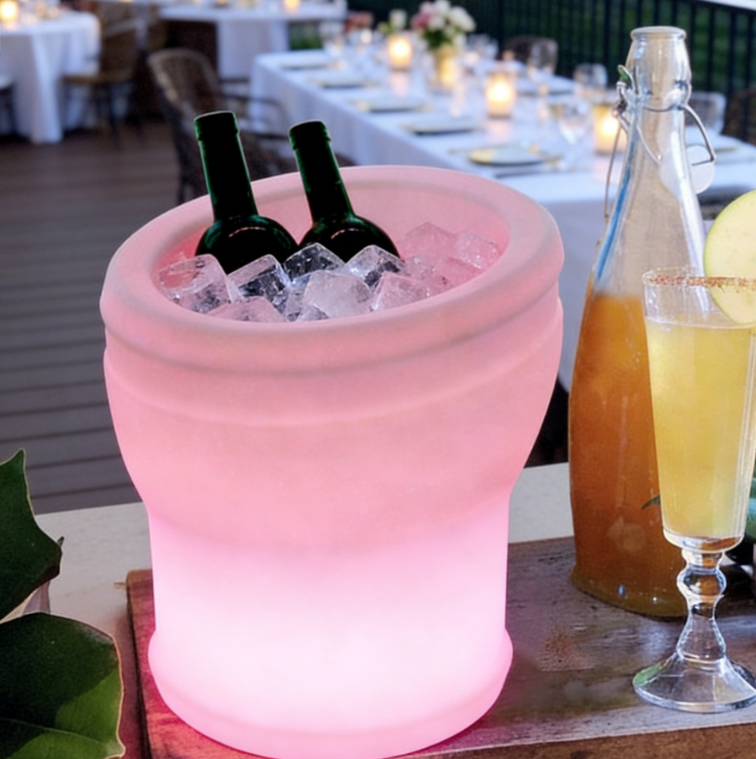 Rechargeable LED Ice Wine Bucket RGB Variable Light Bar Atmosphere Ice Wine Bucket for Bar Counter Holiday Party
