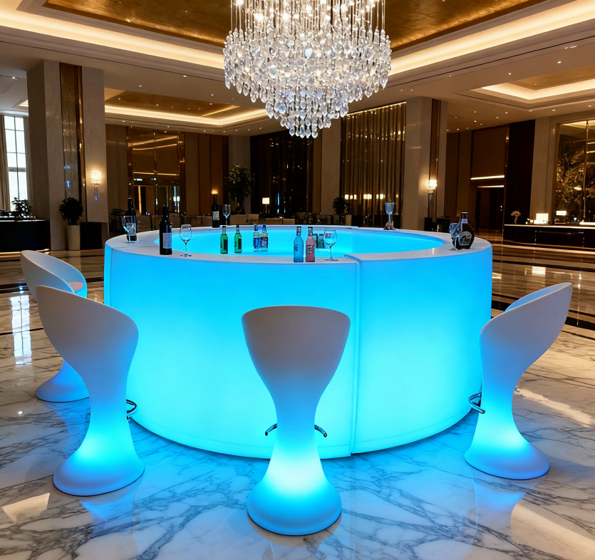 LED cylindrical bar counter