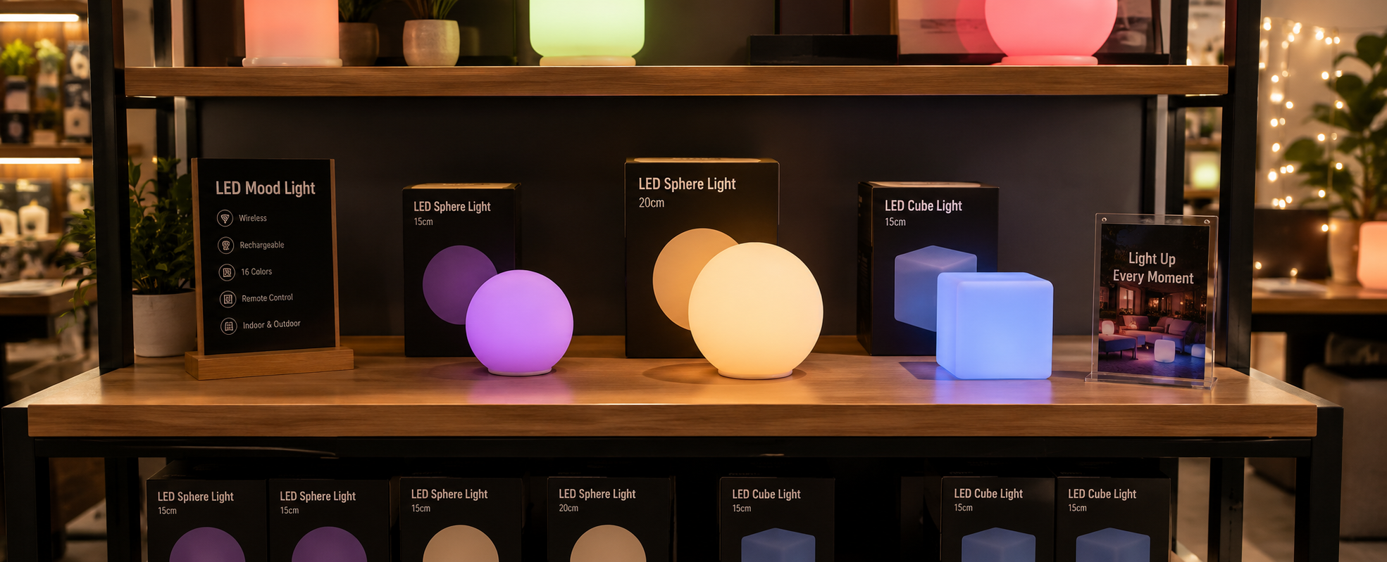 LED decorative lighting retail display for distributors