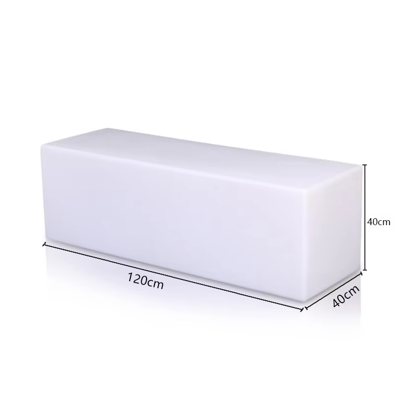 Remote Control LED Light Cube Stool Long Bench Chair for Outdoor Bar Furniture Waterproof Plastic Chair Color Change Features manufacture