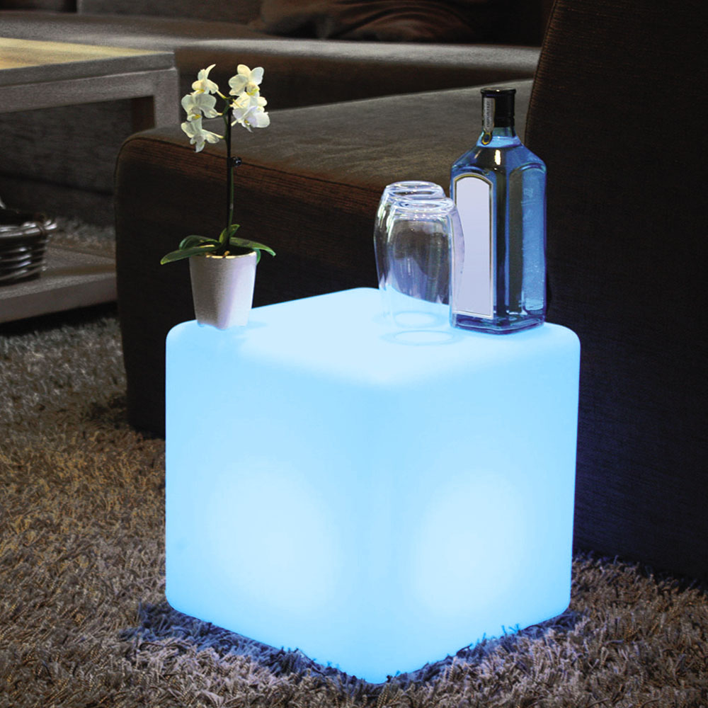 Rechargeable RGB Colors Changing Light 50cm LED Cube Light Outdoor Furniture for Home Garden Party for Bars
