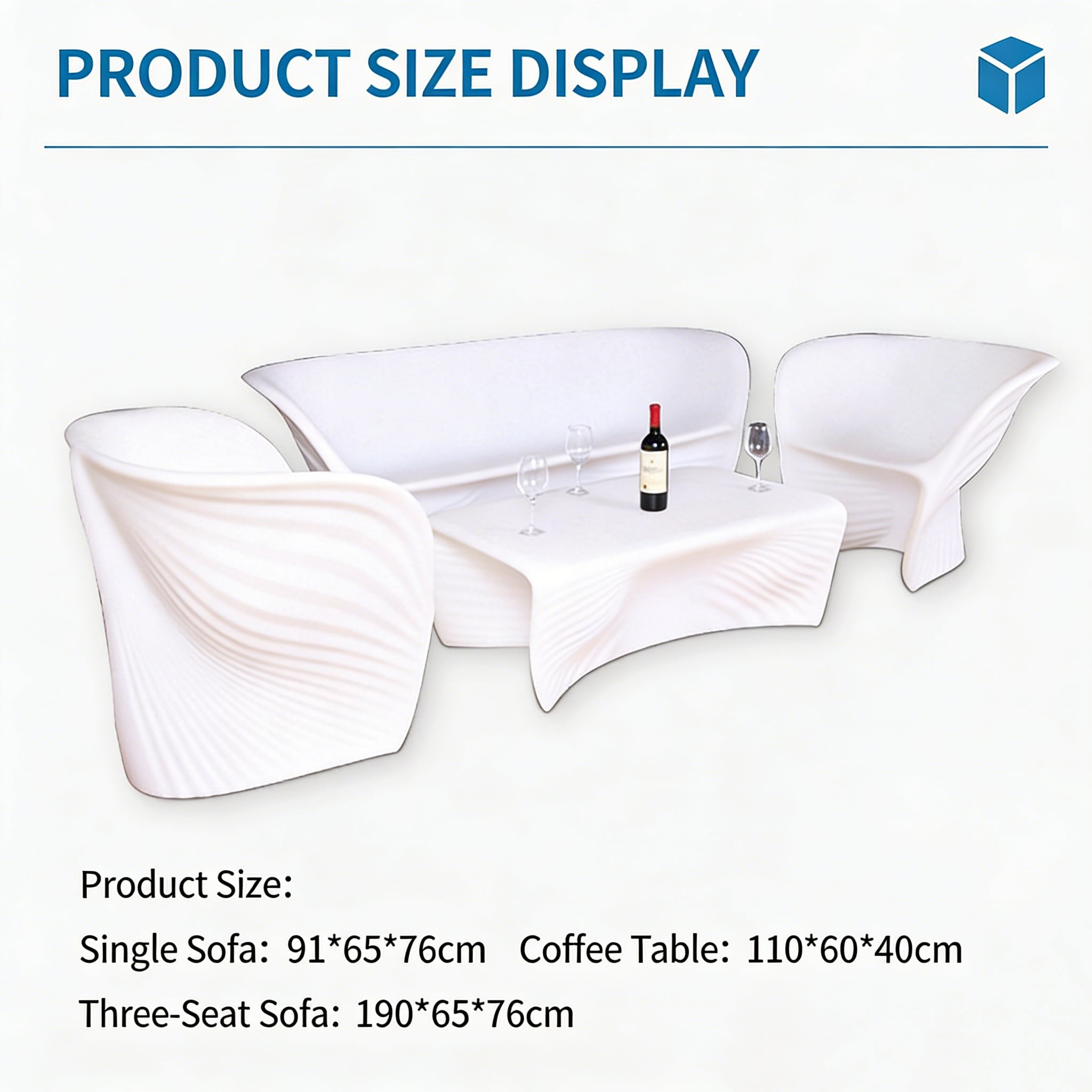 LED Illuminated Furniture European-Style Creative Multicolor Shell Pattern Sofa KTV Bar Coffee Table Manufacturer factory