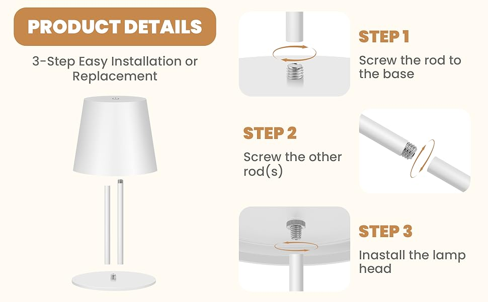 Cordless RGB Bottle Table Lamp 3 Level Dimming 3 Level Dimming manufacture