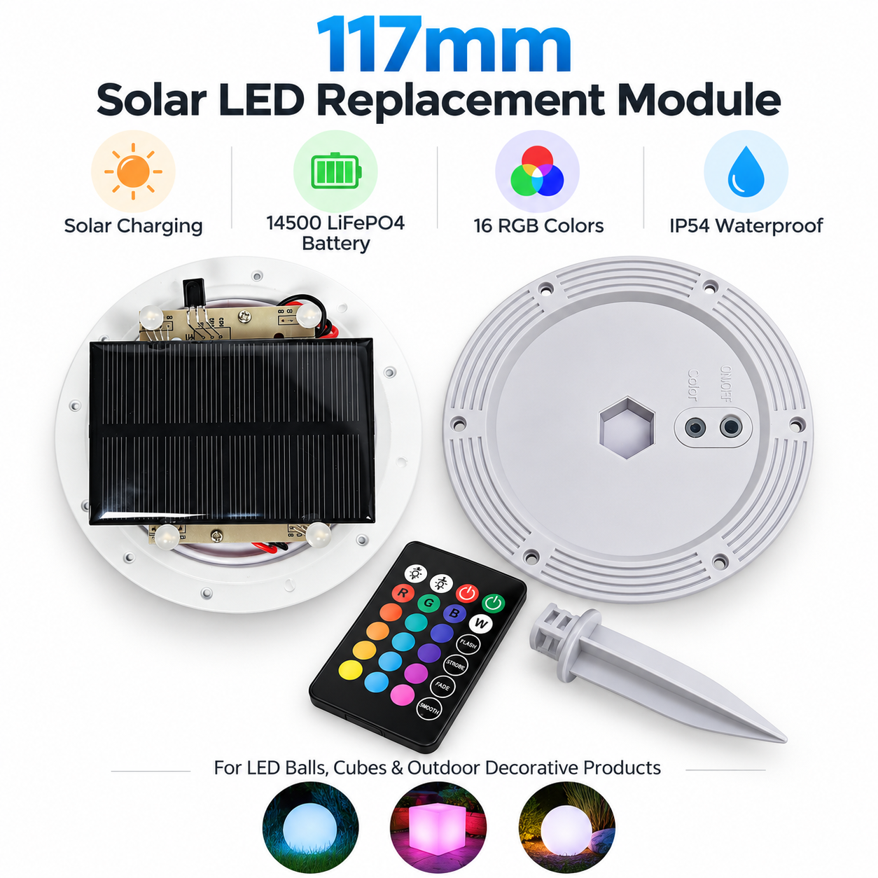 117mm Solar LED Replacement Module for LED Ball, Cube & Outdoor Decorative Products