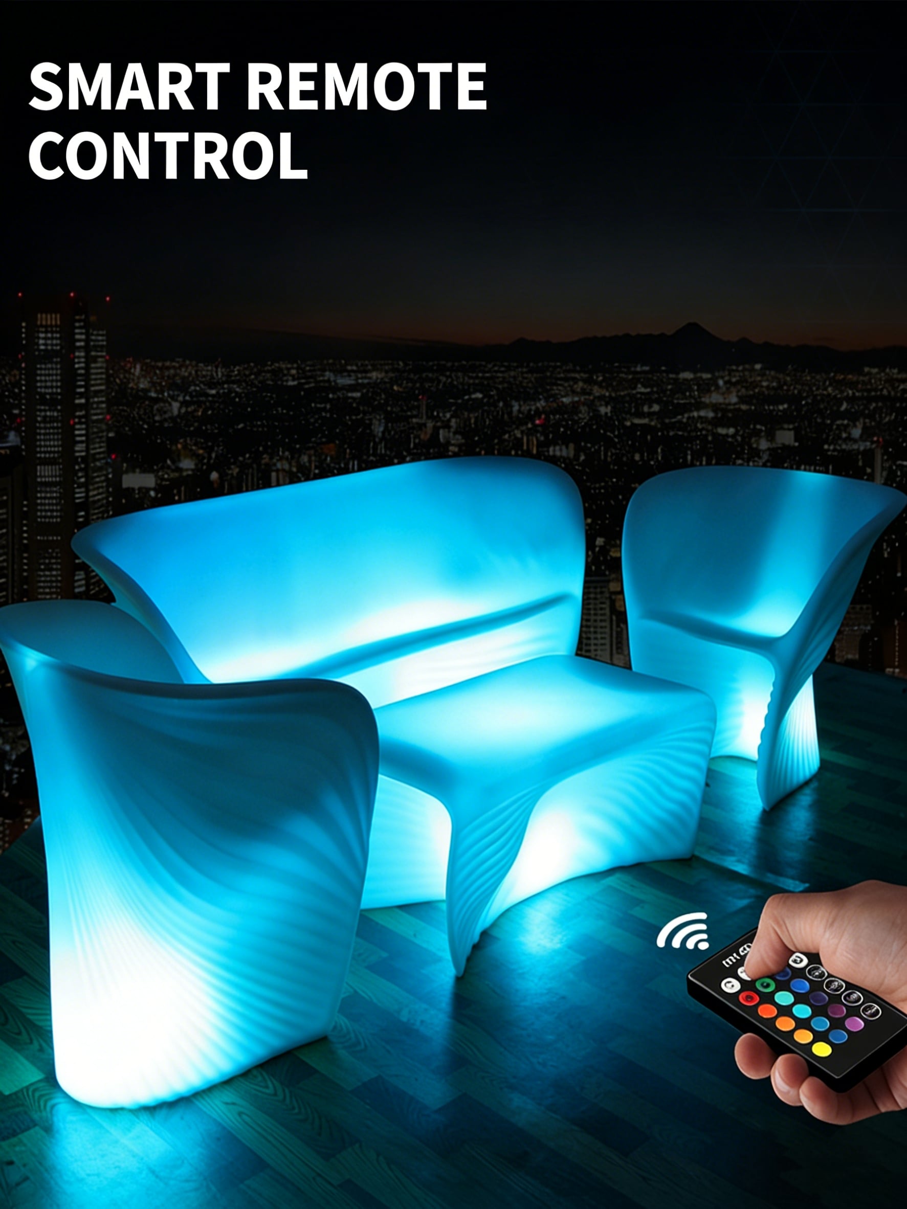 LED Illuminated Furniture European-Style Creative Multicolor Shell Pattern Sofa KTV Bar Coffee Table Manufacturer factory