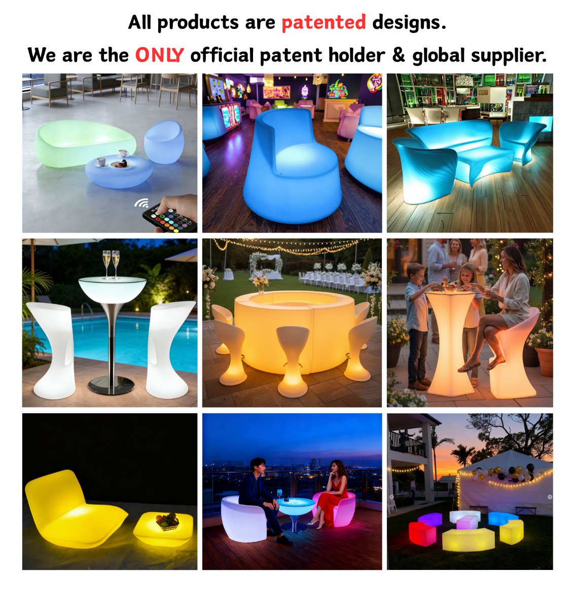 Replacement DC led battery IP65 Waterproof rechargeable RGB light replace led ball cube furniture details