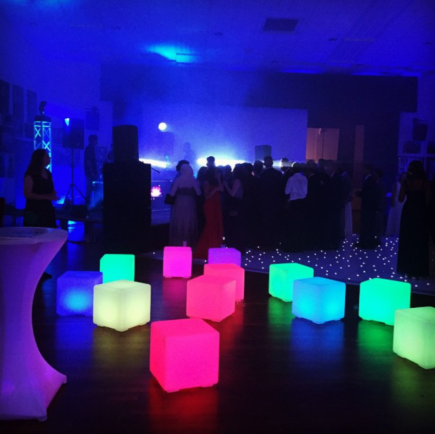 Creating immersive nightlife experiences with dynamic LED furniture and ambient lighting solutions.
