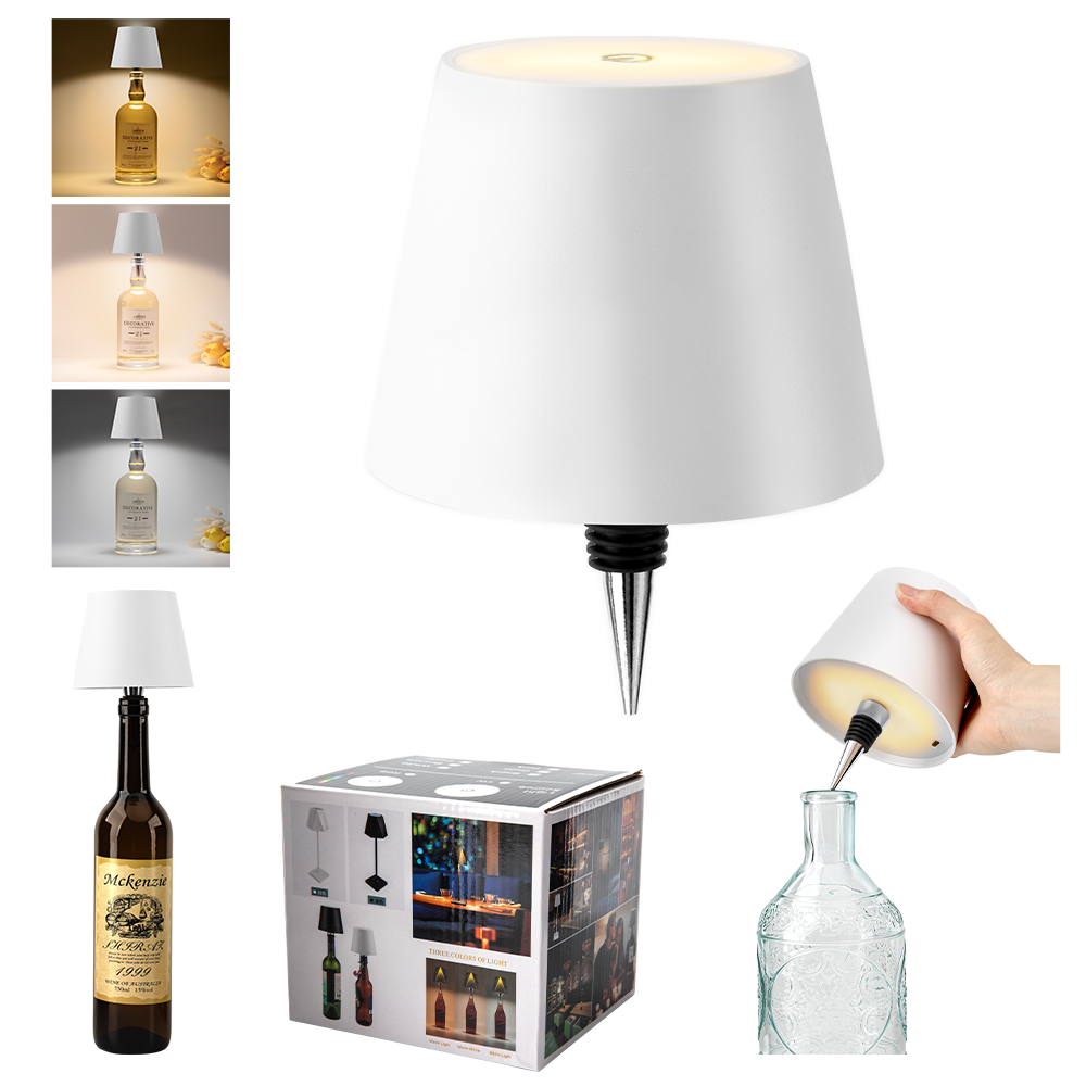 USB rechargeable Bottle lamp touch 3 color dimming light for multi scene compatible