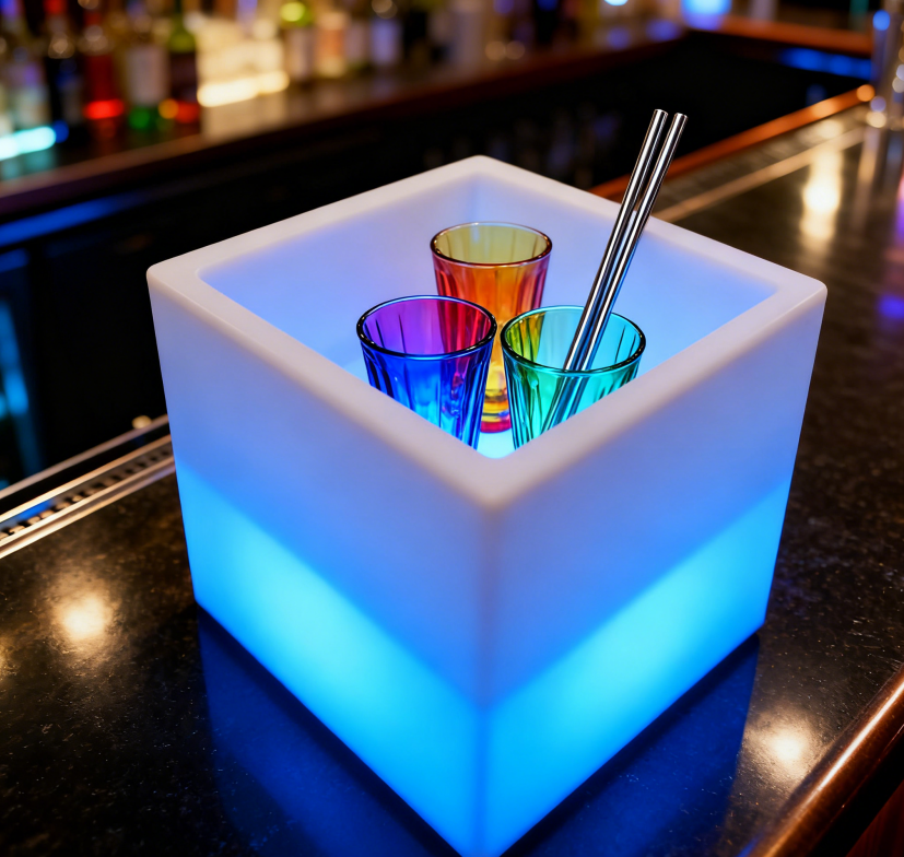 Creating immersive nightlife experiences with dynamic LED furniture and ambient lighting solutions.