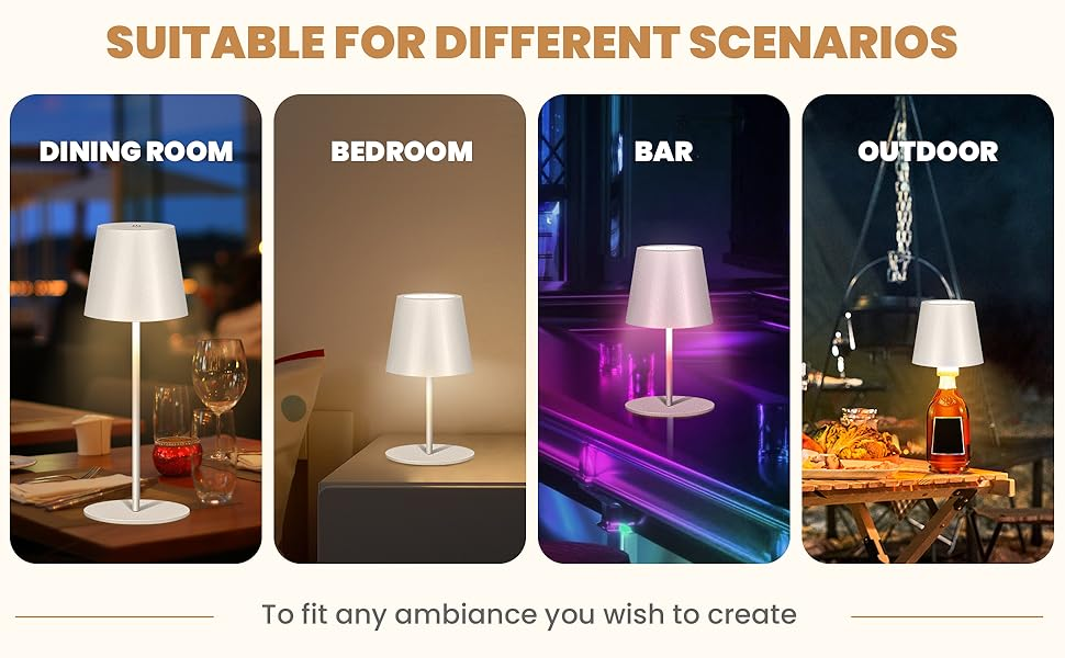 Cordless RGB Bottle Table Lamp 3 Level Dimming 3 Level Dimming factory