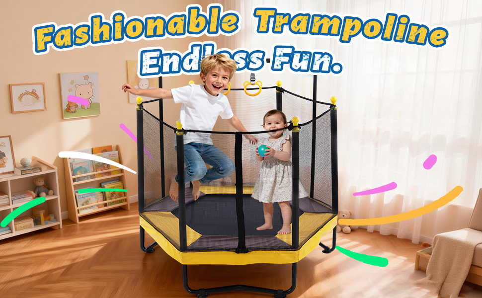 kids trampoline with safety net787-0