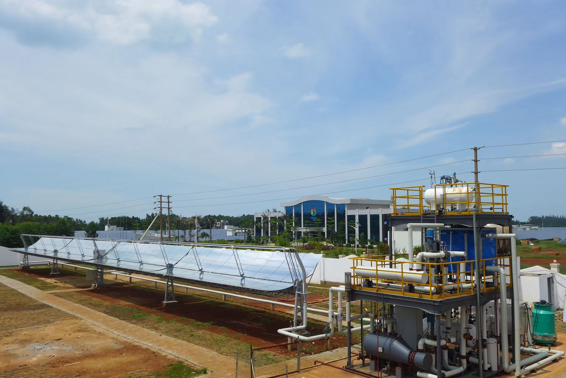 demax parabolic trough solar collector aperture width 255m concentrated industrial heating steam generation model dm ptc 2550-18