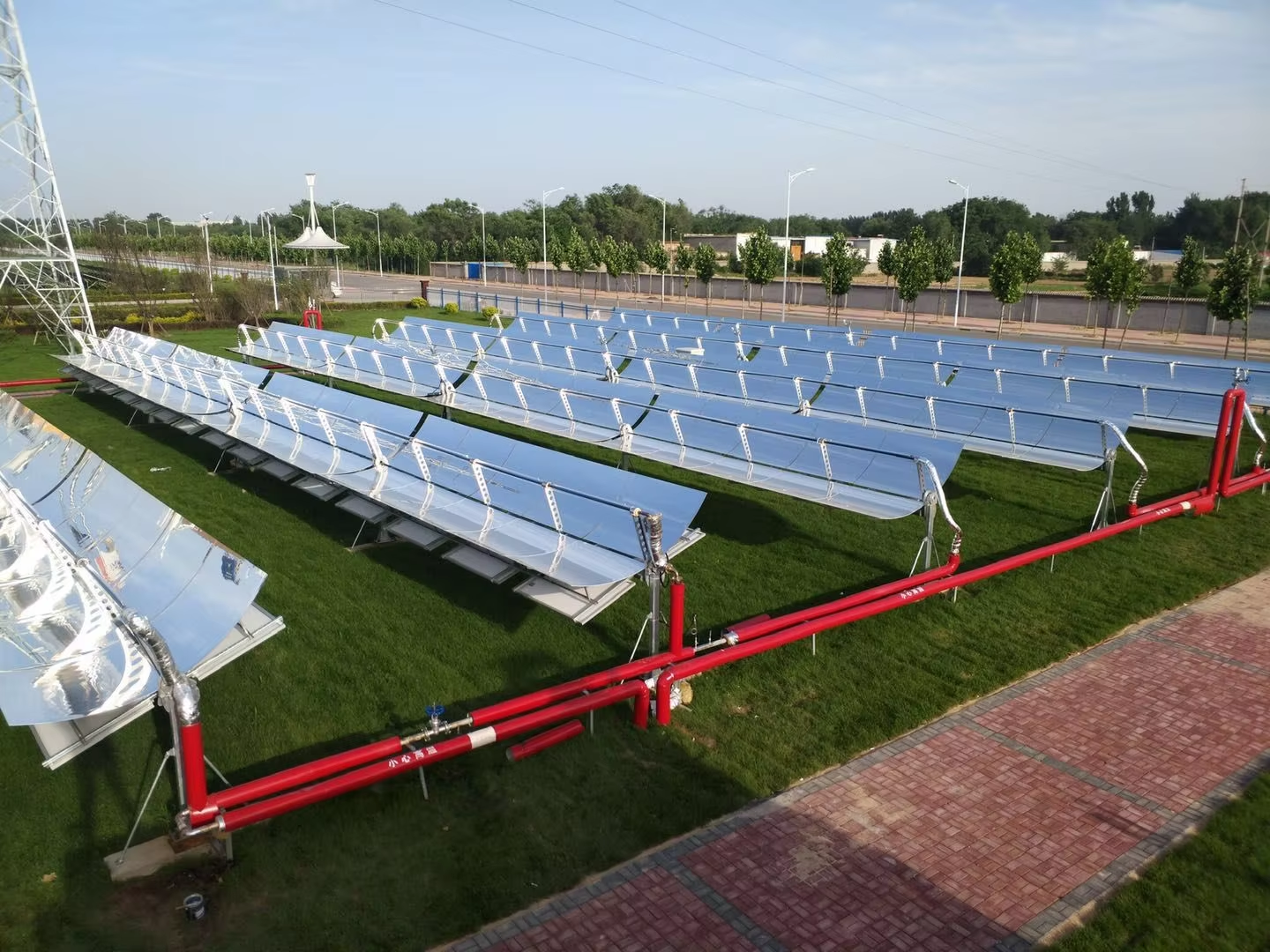 demax parabolic trough solar collector aperture width 255m concentrated industrial heating steam generation model dm ptc 2550-14