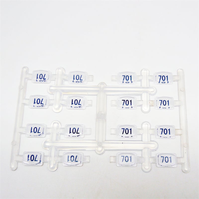 Custom Printed Logo Clear Transparent Plastic Keypad Push Buttons, Injection Molded Custom Size Electronic Key Buttons