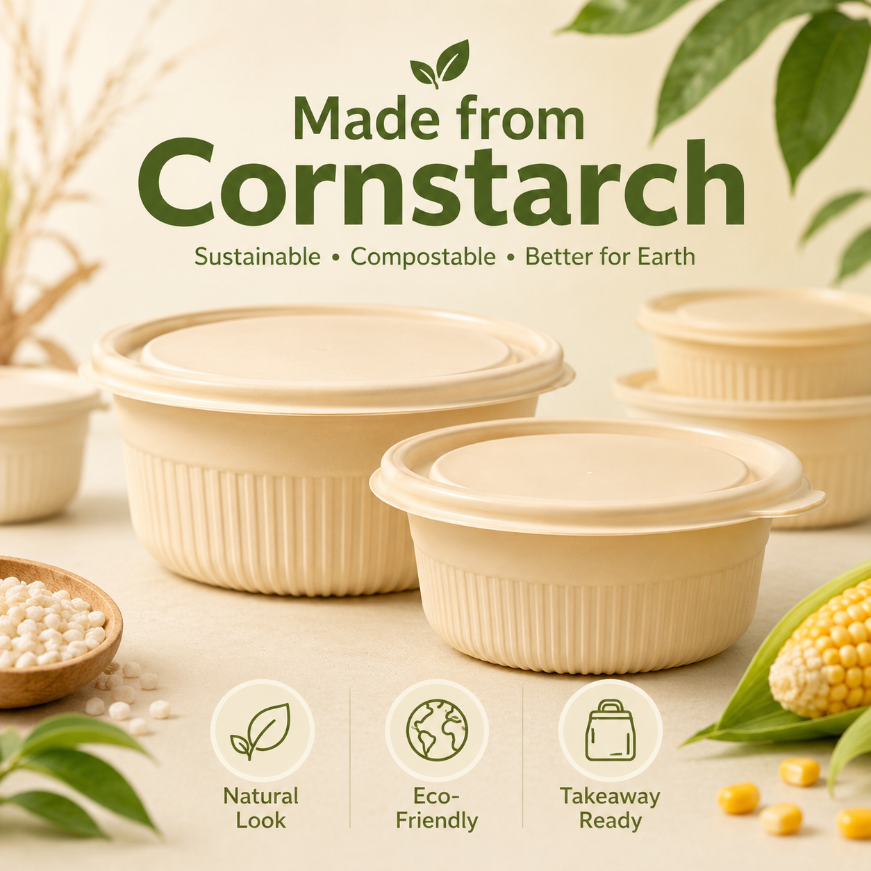 Boîte à déjeuner jetable écologique, récipient pour emporter des aliments