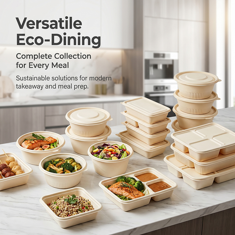 Disposable Degradable Corn Starch Lunch Box | Food Grade Eco-Friendly Takeaway Containers with Printable Lids