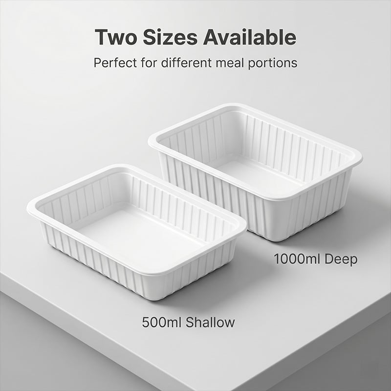 Boîtes à emporter multifonctionnelles personnalisables, disponibles en plusieurs tailles | Boîtes à emporter carrées jetables blanches
