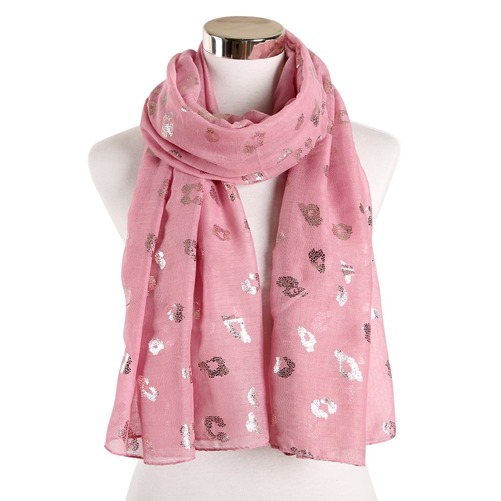 Gold Printed Lips Polyester Shawl For Beach