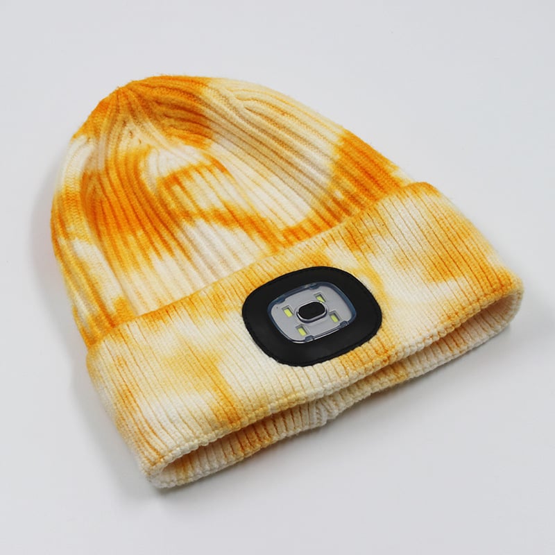 Kulatá čepice s tie-dye potiskem a LED k prodeji