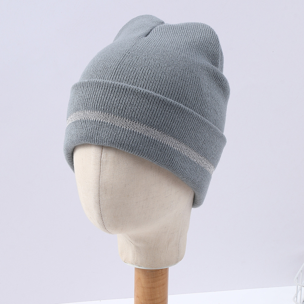 Sport Reflective Stripe Beanie Hat With Factory