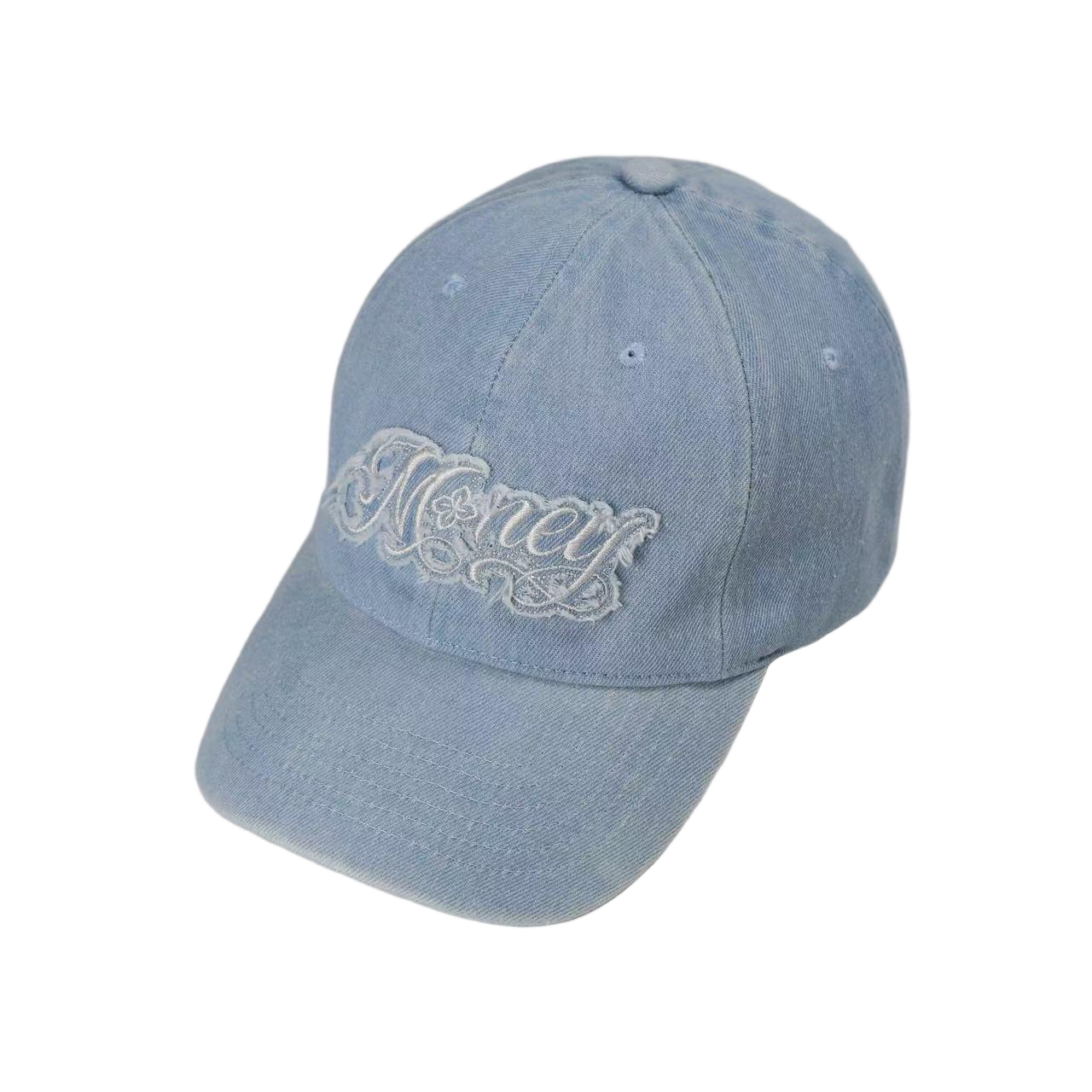 High Quality Washed Cotton Blue 6 Panel Denim baseball cap