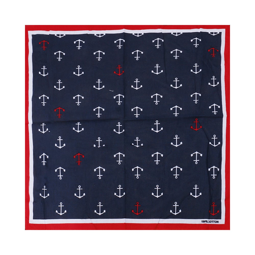 Bandana quadrata di cotone in stile nautico con fabbrica
