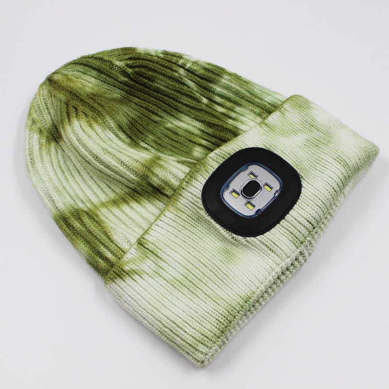 Kulatá čepice s tie-dye potiskem a LED k prodeji