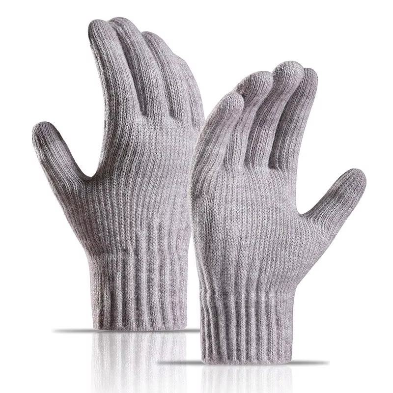 Solid Color Acrylic Knitted Magic Gloves With Factory