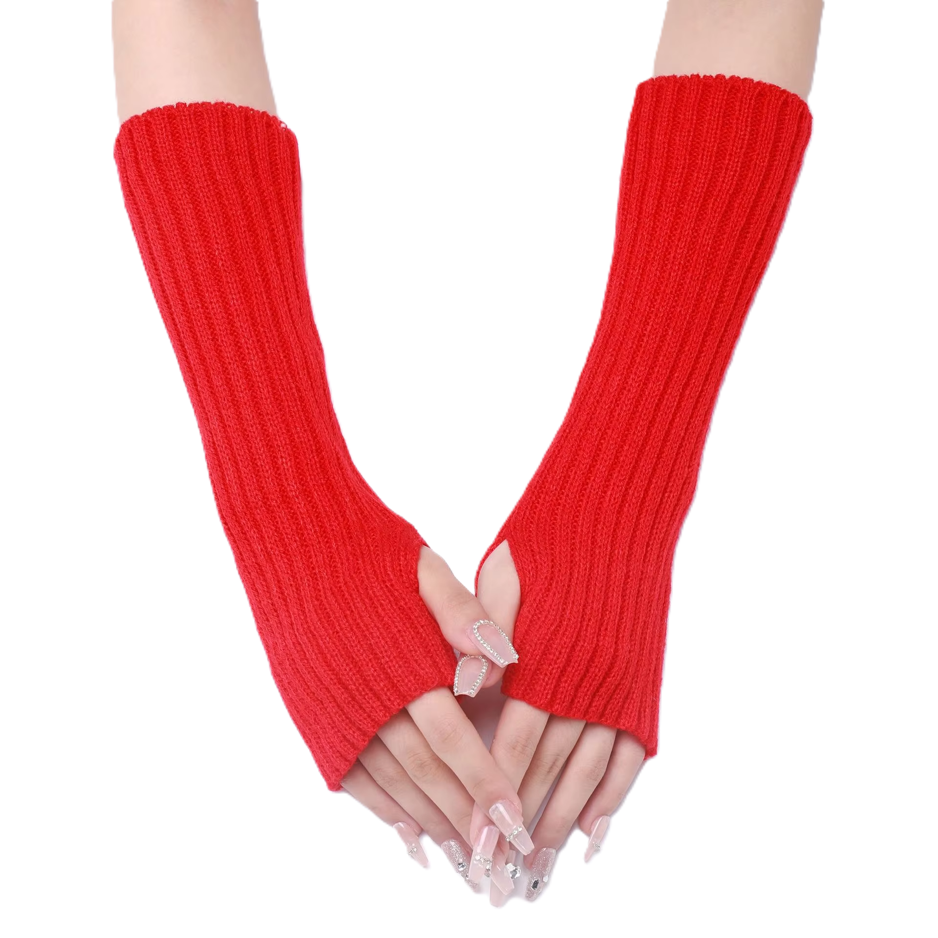 Medium Half-Finger Fingerless Gloves For Women