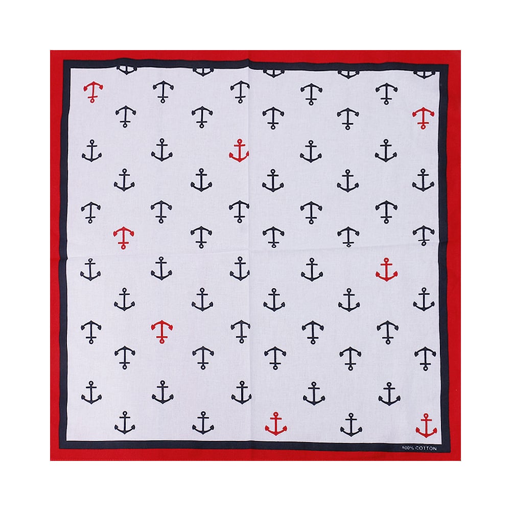 Bandana quadrata di cotone in stile nautico con fabbrica