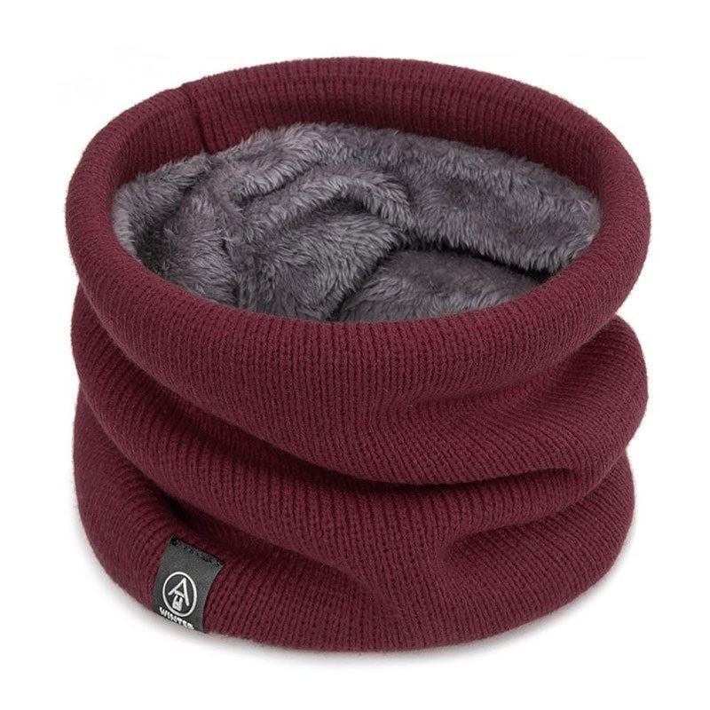 Solid Color Knitted Neck Warmer With Fleece