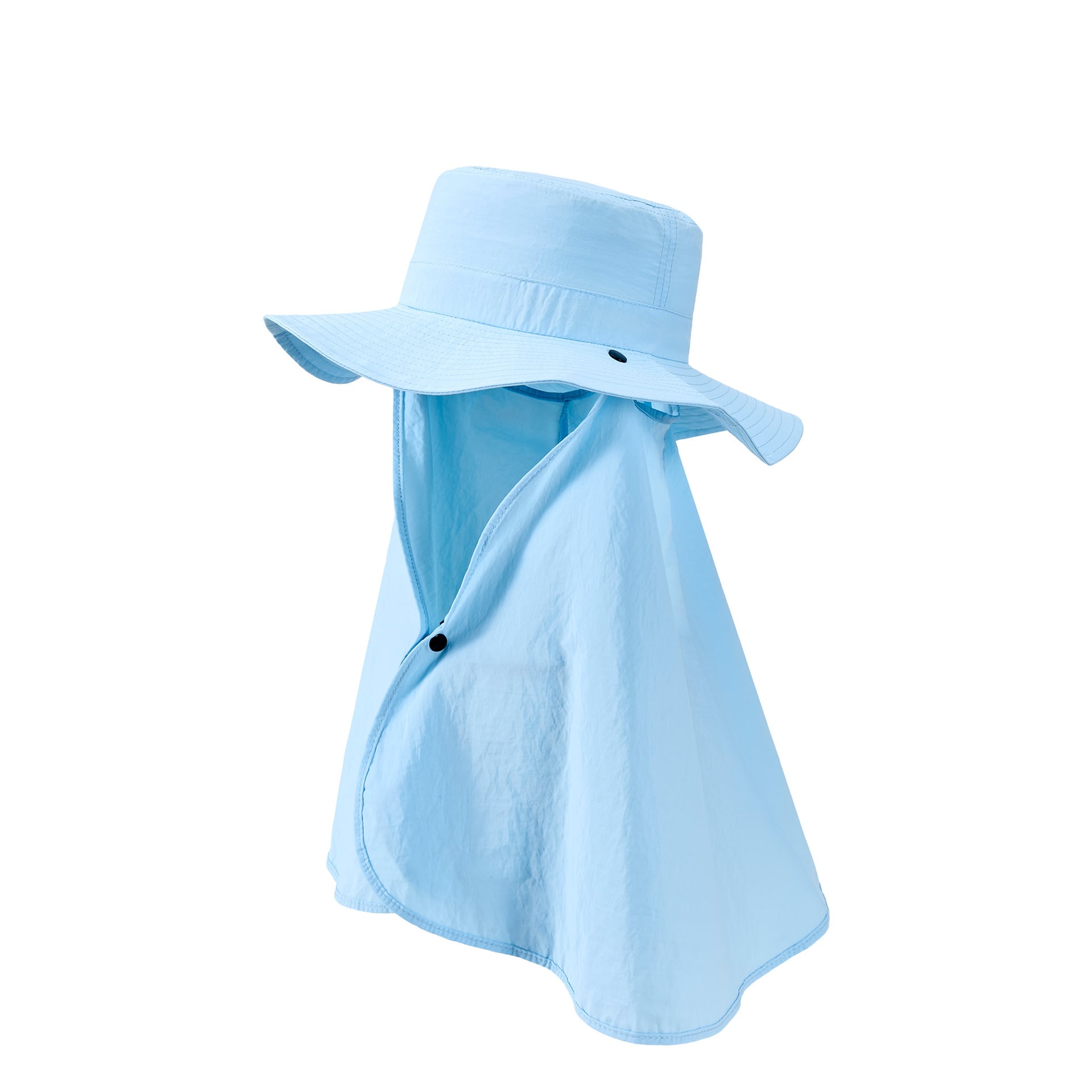 Barret de pescador personalitzat blau amb faldilla protectora contra el sol