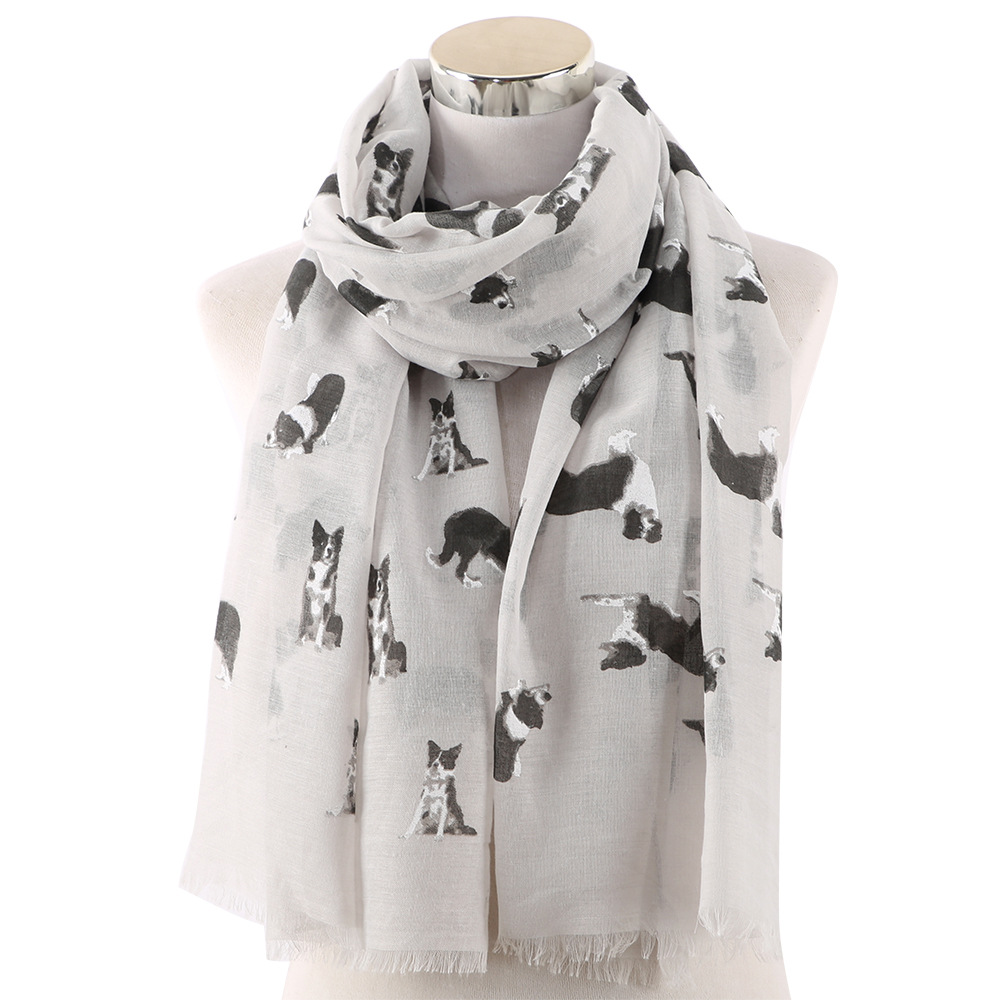 Printing Dogs Polyester Beach Scarf For Promotion