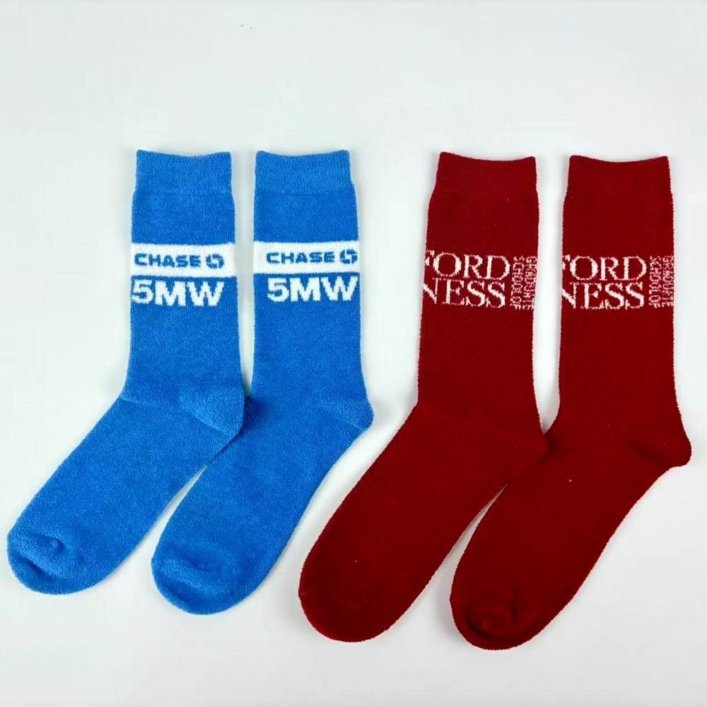 Custom Word Logo Fuzzy Socks for Keeping Warm