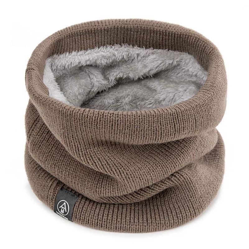 Solid Color Knitted Neck Warmer With Fleece