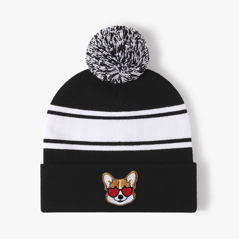Embroidered Jacquard Beanie Hat With Factory
