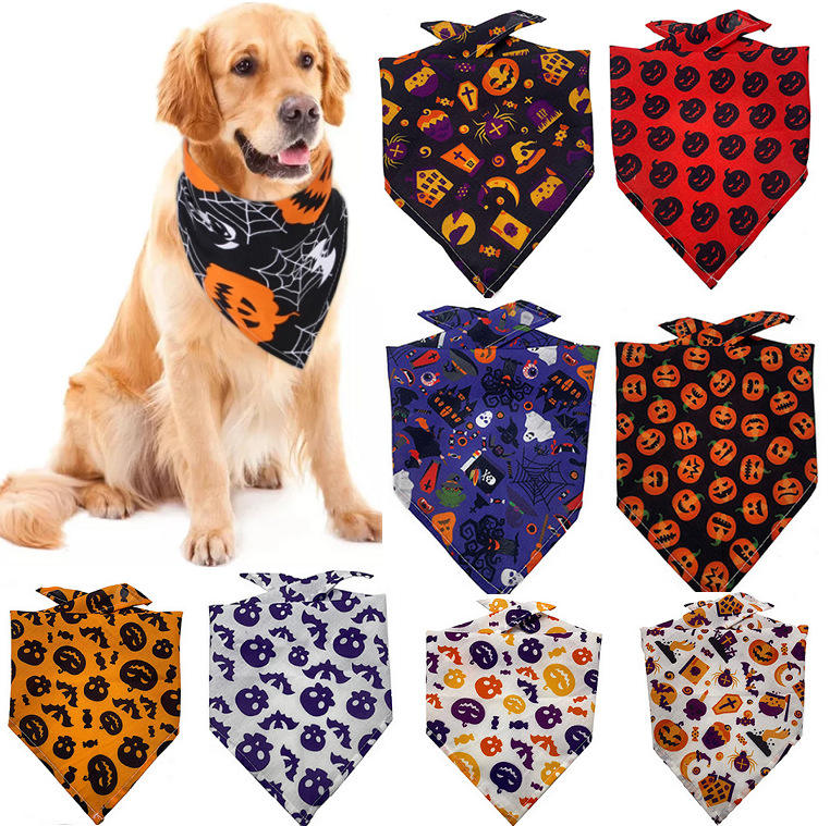 Gedrukte Driehoekige Katoenhondsdoek vir Halloween