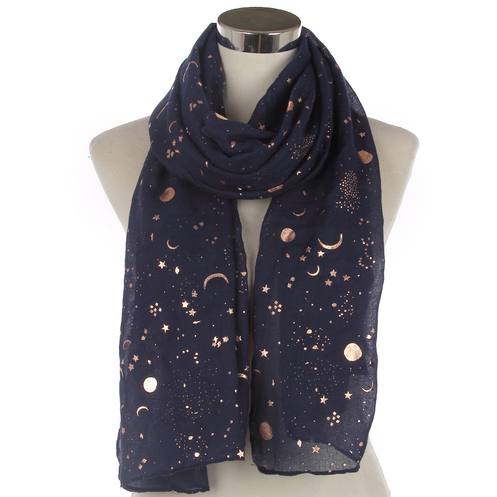 Gold Printing Polyester Shawl For Traveling