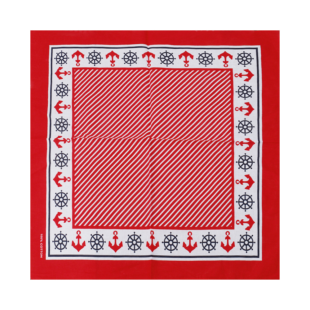 Bandana quadrata di cotone in stile nautico con fabbrica