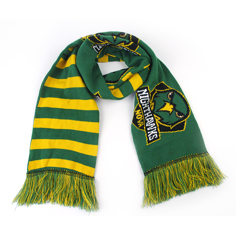 Jacquard Custom Logo Knitted Scarf For Club