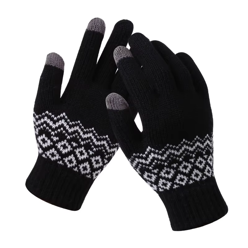 Custom Jacquard Touch Screen Gloves For Wholesale