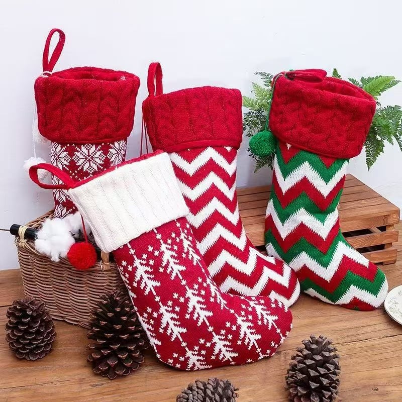Calze di Natale in acrilico carine per decorazione natalizia