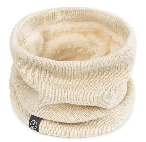 Solid Color Knitted Neck Warmer With Fleece