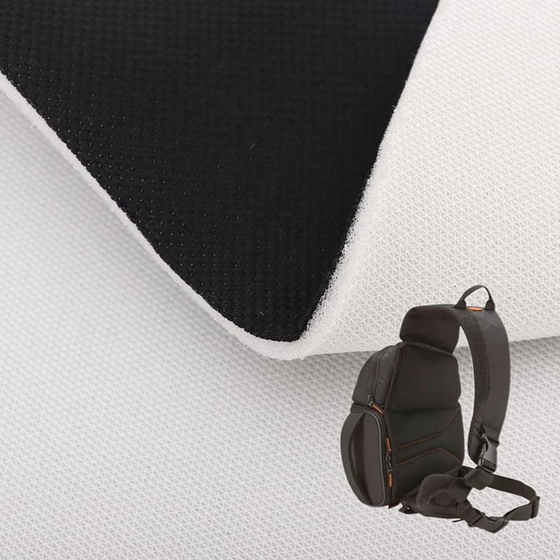 Textured Dot Fabric Laminated Foam with Mesh Backing for Seat Cushions Protective Padding and Helmet Liners