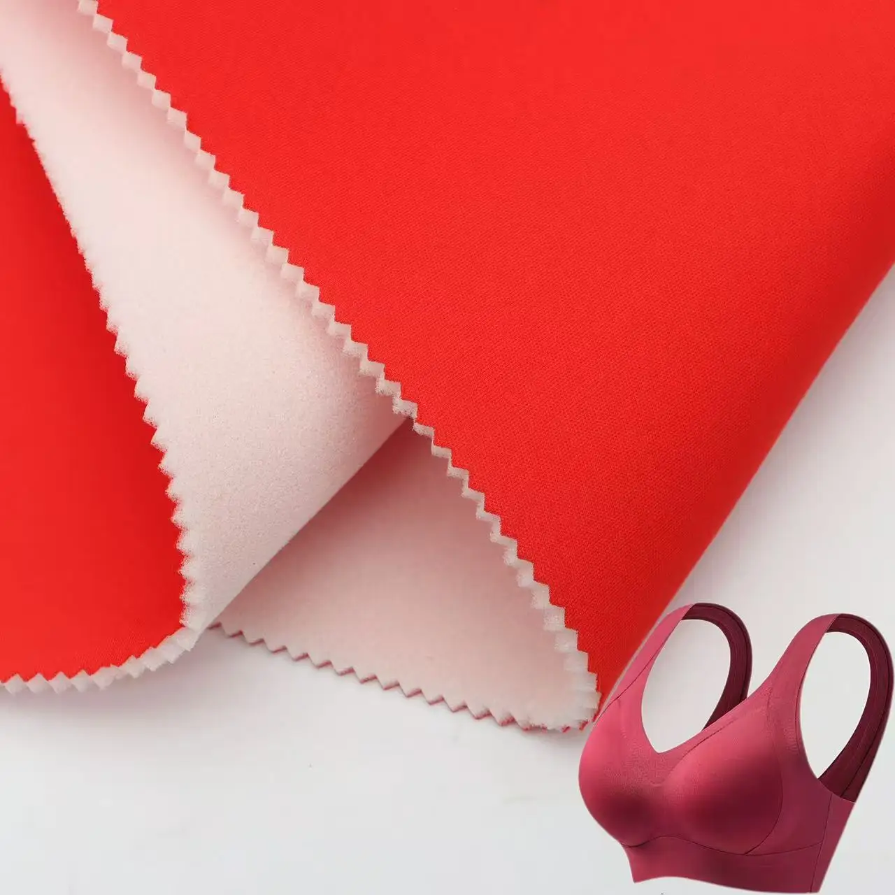 Knitted Fabric Laminated Foam Textile for Bra Cup Material, Luggage & Bags, Hat Lining Fabrics