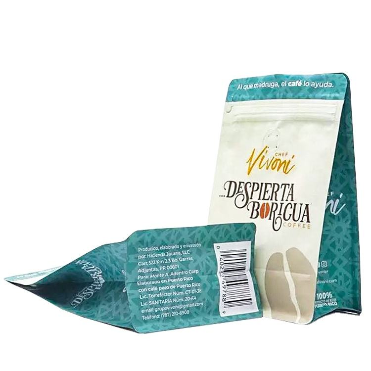 Flat Bottom Coffee Pouches With Valve for Coffee Packaging Coffee Beans Bag